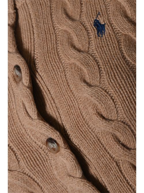 Cardigan a trecce in lana e cashmere Beige POLO RALPH LAUREN | 211972104001